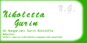 nikoletta gurin business card